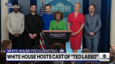 Cast of Ted Lasso joins White Condo press briefing to dwelling mental health| ABC Recordsdata